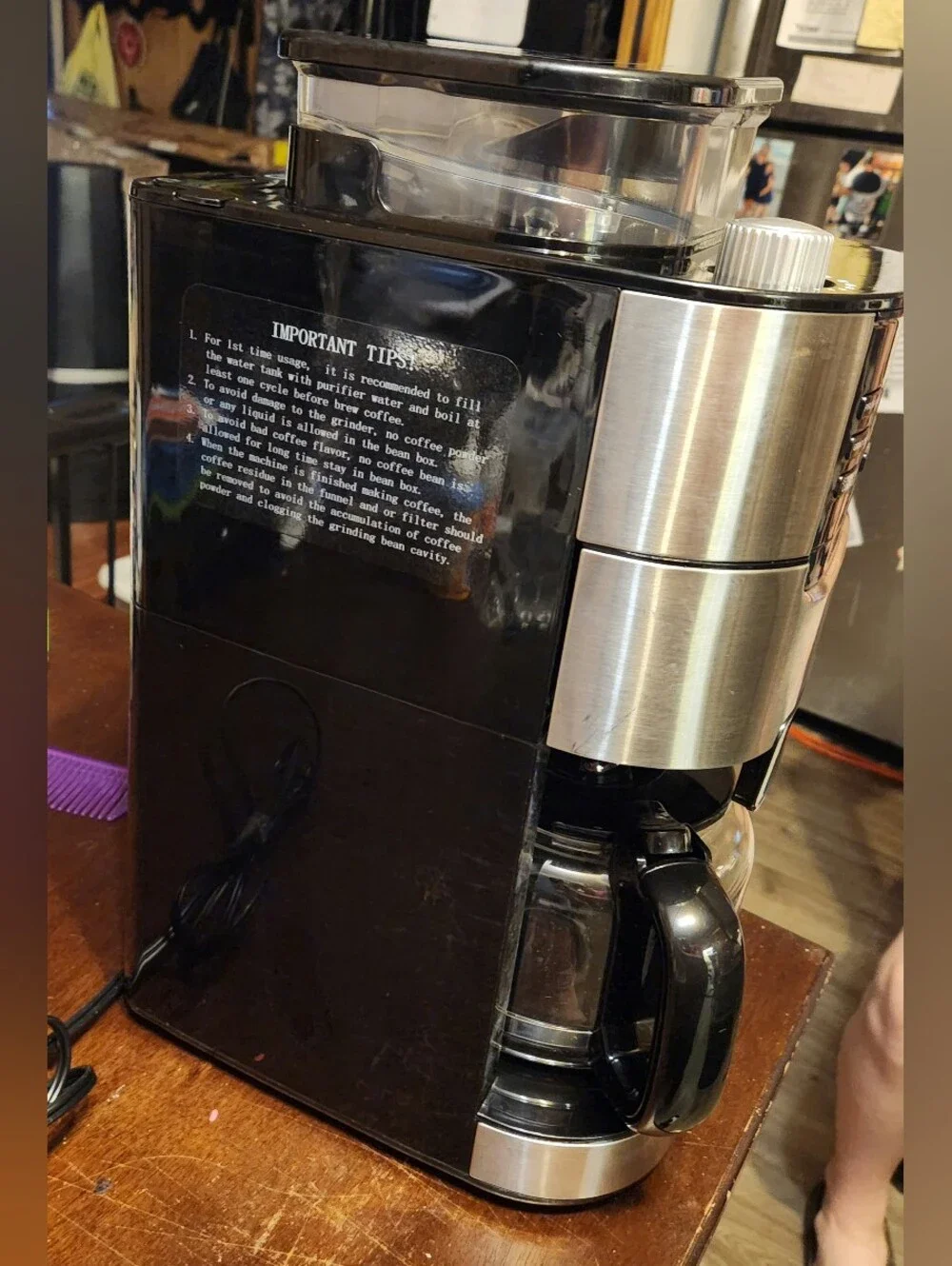 Black and Stainless 10-Cup Grind-and-Brew Coffee Maker